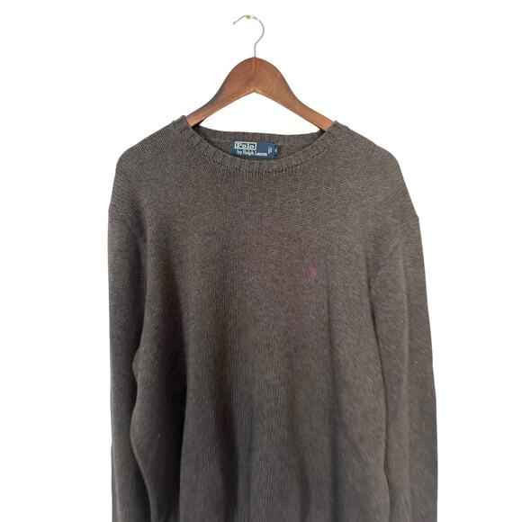 Polo Ralph Lauren Cotton gray crewneck sweater mens vintage y2k sz XL - Picture 2 of 4